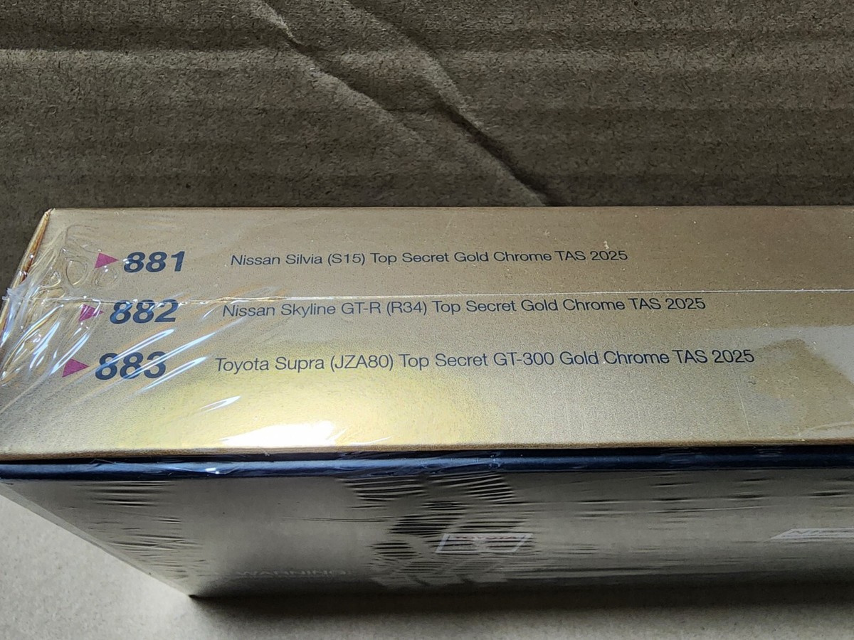 Top Secret MiniGT TAS 2025 Gold Chrome Box Set Silvia Supra