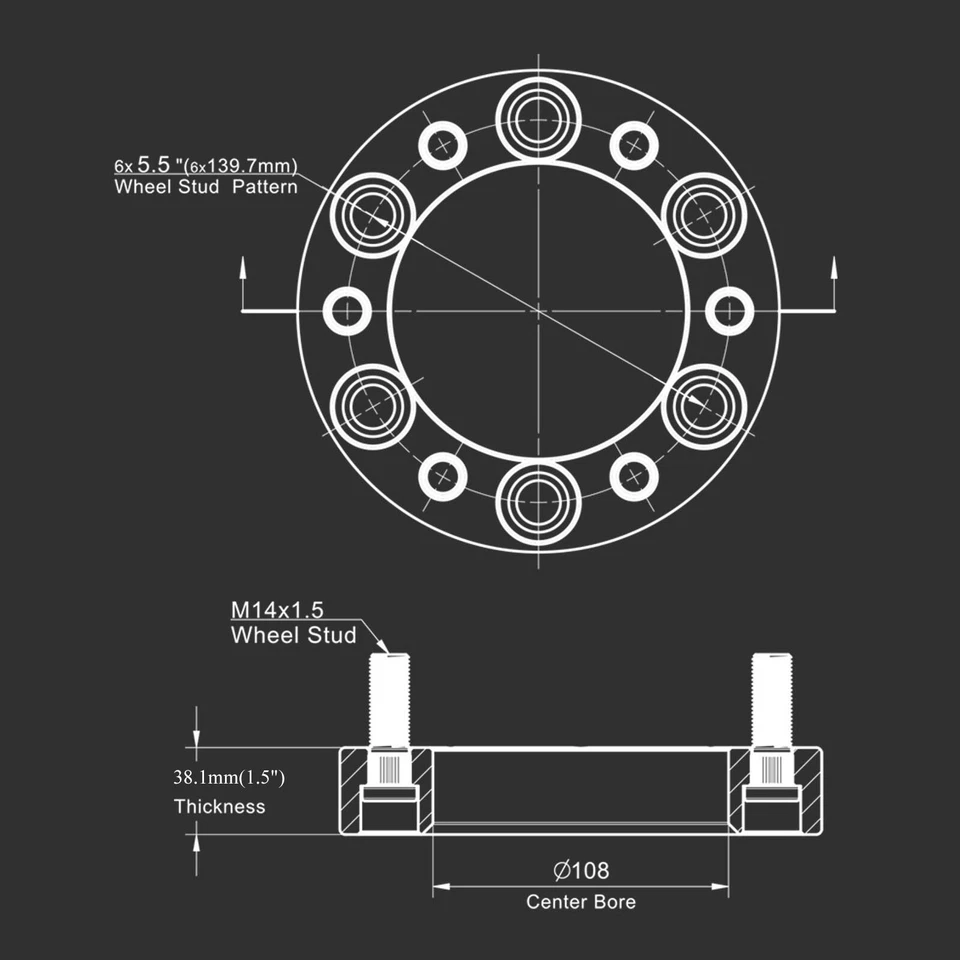 4pcs 1.5" 6x5.5 Wheel Spacers Fits Chevy Silverado 1500 GMC Sierra 1500 - Image 2 of 4