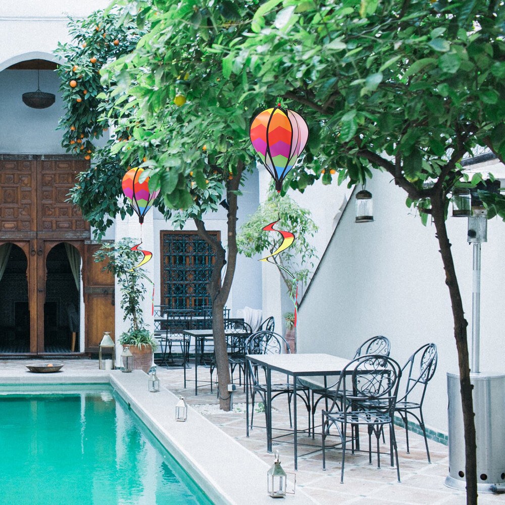 1PC Giant Rainbow Hot Air Balloon Pendant Garden Yard Cloth Decoration