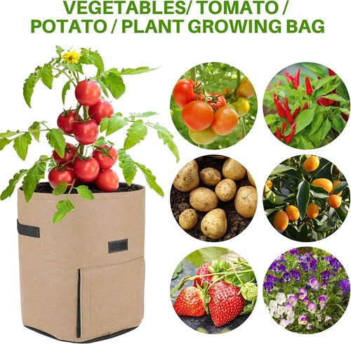 5-10PCS Garden Vegetable Potato Planting Bags 7 Gallon Non Woven Fabric Pot US - Picture 13 of 24