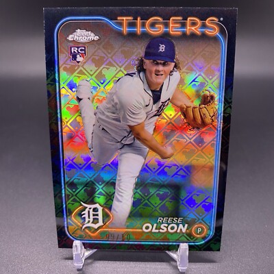 10! ?2024 Topps Chrome Reese Olson RC Logofractor Detroit Tigers 