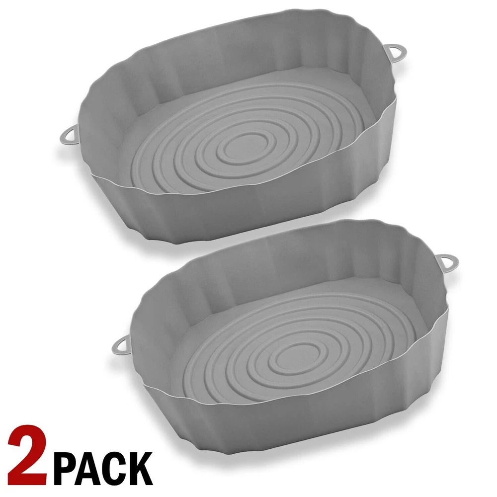 Air Fryer Silicone Pot Baskets Liners Non-Stick Safe Oven Baking Tray Mats(2PCS)