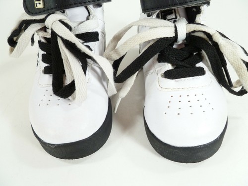FILA Infant's Vulc 13 Mid Plus White Black Solid High Top Sneaker Size 6 US - Picture 7 of 12