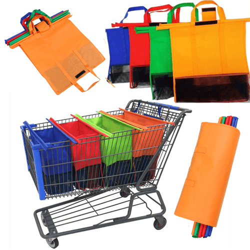 Reusable Trolley Shopping Cart Bags Grocery Organizer for Trolley Shopping Carts - Picture 2 of 7