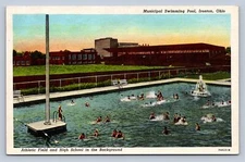 J97/ Ironton Ohio Postcard c1940s Municipal Swimming Pool  203