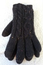 Sonoma Black Multicolor Speckled Knit Winter Gloves Warm Cozy One Size NWT