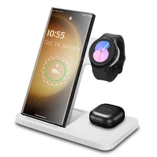 3in1 15W Fast Wireless Charge Dock Station For Samsung S25 Galaxy Watch 8 Buds3