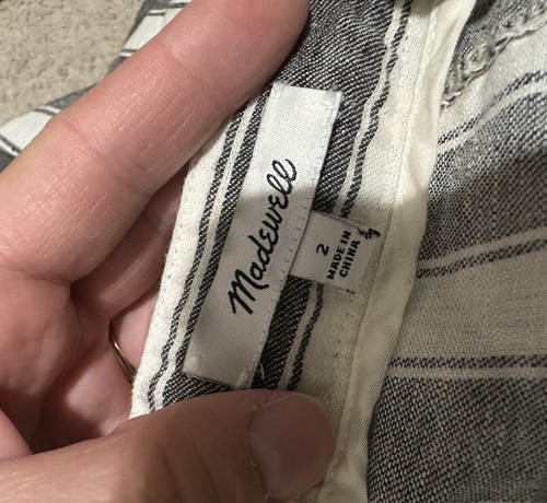 Madewell 2 Linen Blend Mini Skirt Striped G3051 Women B3 - Picture 4 of 8