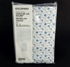 Ikea Gulsparv Crib Duvet Cover/Pillowcase Blueberry Patterned 804.270.70 New 