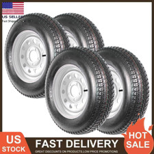 4 Pack St20575d15 Trailer Tires With 15 Rims 5 Lug On 4.5 Load Range C 6pr