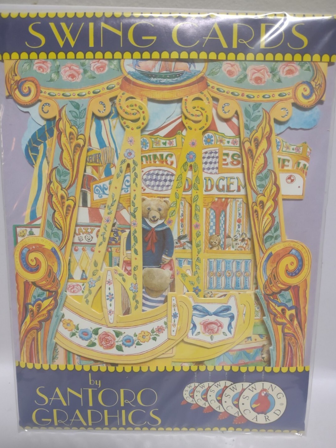 Vtg '93 Santoro Graphics Greeting Card Swing CardBears Carnival eBay