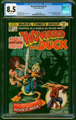ハワードザダック HOWARD THE DUCK #1 1976 CGC 8.5 White Pages w/ Spider-Man 1st