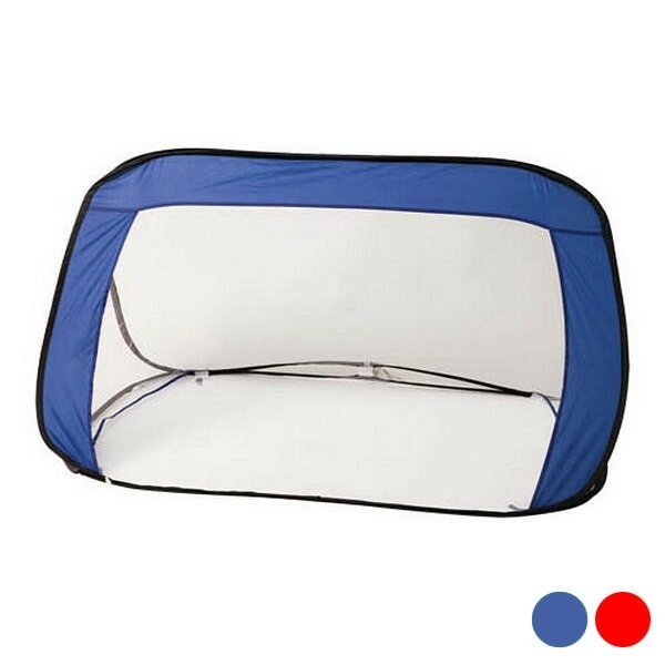 But de foot pliable en nylon résistant : cage de sport rouge compacte et légère