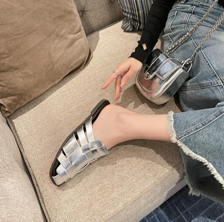 PANTOFOLA D’ORO Sandali donna estivi punta chiusa intrecciata ciabatte morbide scarpe muler festa pompa