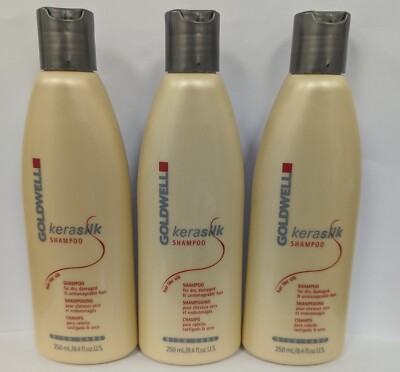 LOT OF 3 GOLDWELL KERASILK RICH CARE SHAMPOO 8.4FL. OZ. EACH