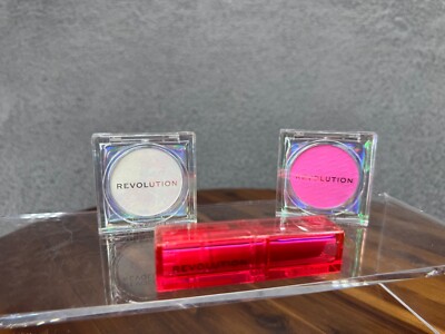 Revolution Mood Switch Set Blush Powder Rouge Blusher Cherry Red Lip Stick