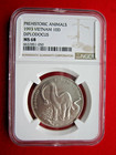 Vietnam 1993, 10 Dong WWF Dinosaur Diplodocus UNC (Bank Fresh NGC MS68) #050
