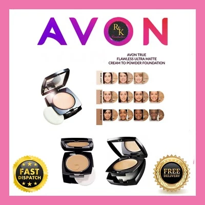 Avon True Flawless Matte Cream To Powder Foundation Choose your shade Matte