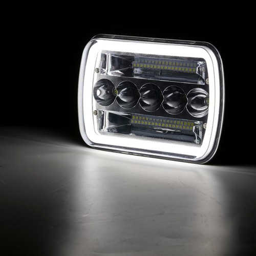 For Saab 900 1981-1986 DOT 7x6" Chrome LED Headlight Hi/Lo DRL Turn Signal Lamp - 第 11/12 張圖片
