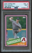 Zac Gallen 2020 Topps Mini 1985 35th Anniversary Pink RC #6 PSA 9 25/25