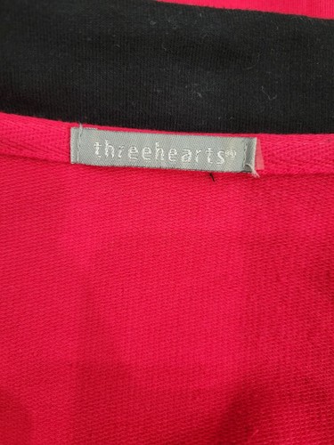 SIZE M THREEHEARTS Women's Red Zip Up Sweatshirt INVPV51 - Picture 2 of 3