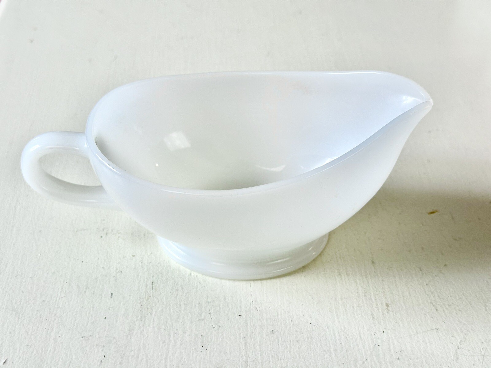 Vintage Fire King White Milk Glass Gravy Boat MCM USA Thanksgiving/Christmas eBay