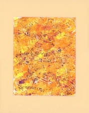 11x14 Mat Inspirational I am Beautiful Series original painted paper yellow art