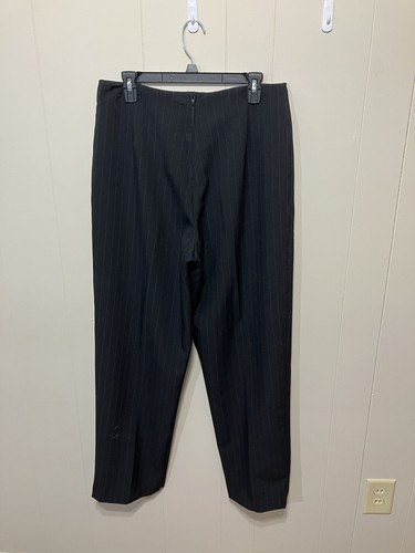 Tuta donna usata in ottime condizioni "Giorgio Fiorlini" poliestere/rayon 2 pezzi pin righe pantaloni taglia 14 - Foto 5 di 17