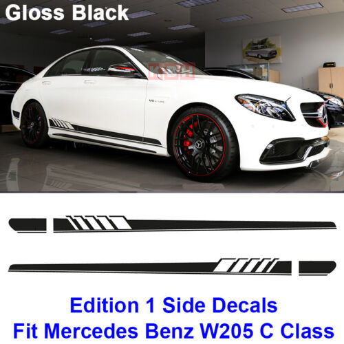 Edition 1 Side Stripe Decal Sticker - Mercedes Benz W205 C Class AMG Gloss Black