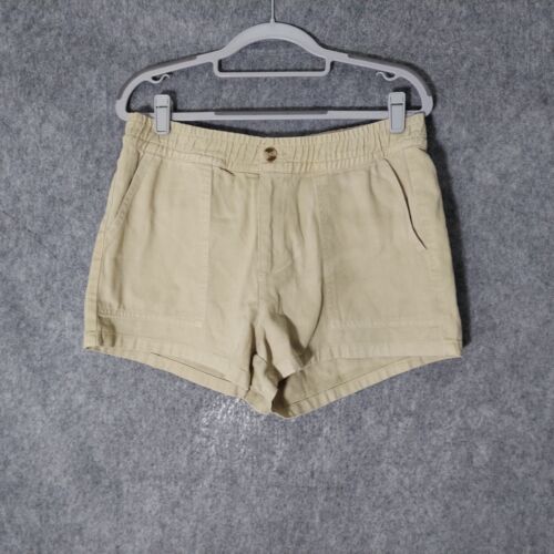 Thread Supply Shorts L Cargo Utility Pockets Elastic Waist Khaki Cotton Casual