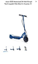Razor E125 Motorized 24-Volt 10 mph Rechargeable Kids Electric Scooter, Blue