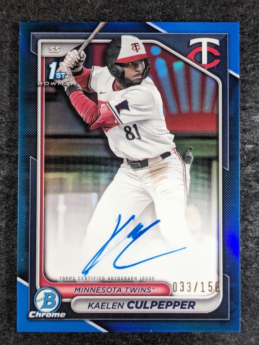 2024 Bowman Draft KAELEN CULPEPPER 33/150 1st Auto Blue Chrome Prospect SP