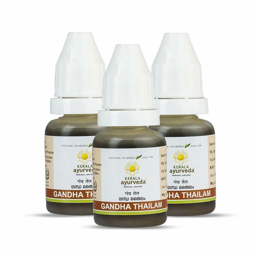 Kerala Ayurveda Gandha Thailam (10 Ml) - Pack of 3 | Herbal Ayurvedic Oil (Tail)