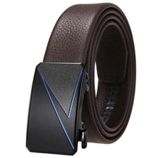 Fashion Men's Cow Leather Belt Design Automatic Buckle Waist Strap Jeans Dress