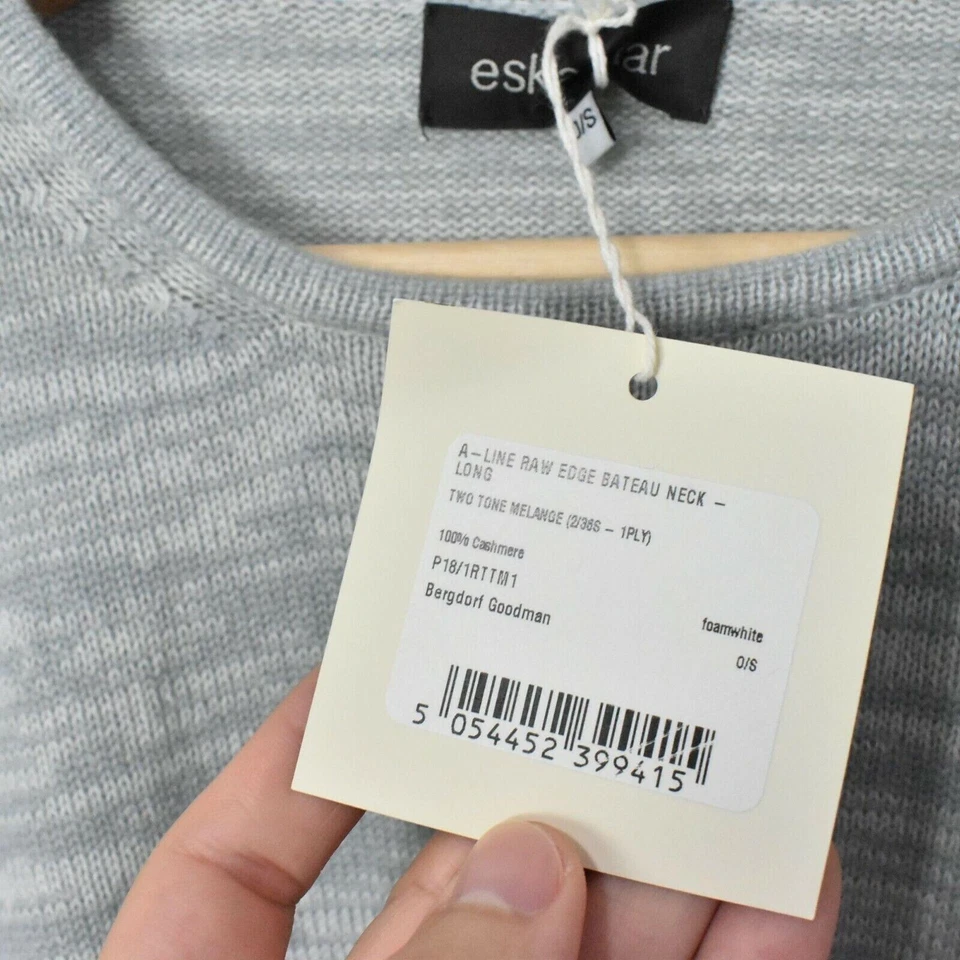 Eskandar NEW Women Cashmere Sweater Sz O/S Gray Slim Sleeve Top Z13 - Image 3 of 4