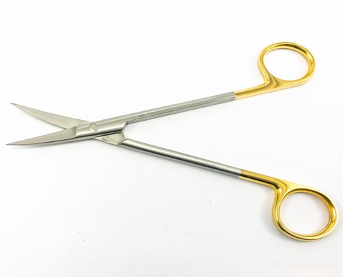 5x Kelly scissors 16 cm curved pointed gold Dental seam surgical TC - Picture 4 of 5