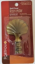 Portfolio Shell Lamp Finial Antique Brass 2 3/4" tall 1 3/4" wide NEW IN PACKAGE
