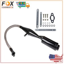 Black Viper Flexible Muffler Exhaust Pipe For 80cc Bike Gas Engine Motor