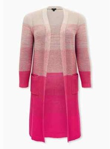 pink duster sweater