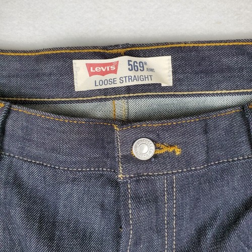 Pantalones de mezclilla para hombre Levis Straus & Co. 569 sueltos de corte recto azul 5 bolsillos talla 42 - Imagen 5 de 10