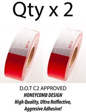 2"x150' DOT-C2 Reflective Safety Red White Conspicuity Tape Truck Trailer- Qty 2