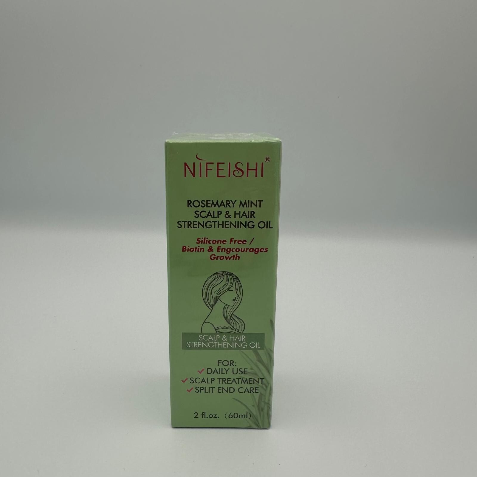 Rosemary Mint Scalp & Hair Strengthening Oil - Biotin -  2 oz / 60 ml New Oil