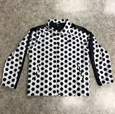 Nike Just Do It Men's Polka Dot Windbreaker Jacket White/Black Size S Snap