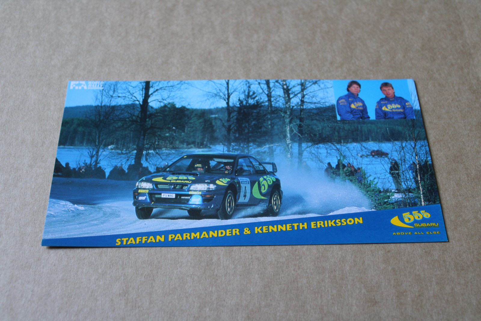 Card Subaru Impreza WRC Kenneth Eriksson 1996 World Champions 555 Rally Team