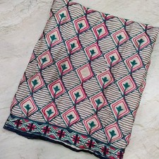 Indian Vintage Bridal Dupatta Wedding Phulkari Scarf Pure Silk Veil Stole Hijab
