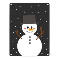Schneemann Im Schnee Metallschild Weihnachten Advent Winter Kalt Kinder Kind