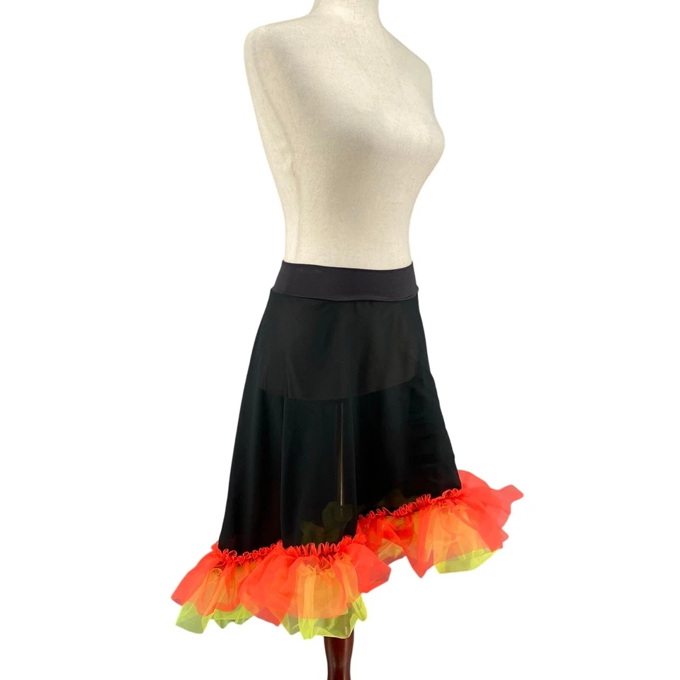 Capezio Ropa de Baile Falda Alta Baja Volantes Mujer M Negro Naranja Amarillo Flamenco Foto 2 de 4