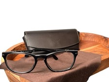 PERSOL BLACK EYEGLASSES FRAMES  5.2 x 1.9 X 14.5 cm w/ Original Leather Case