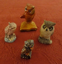 Collection of 4 small Ceramic Owls
