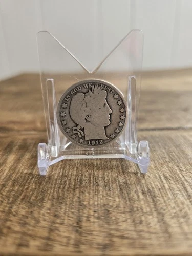 1912 Barber Half Dollar 50c Peace US Silver Coin Philadelphia Mint Circulated!